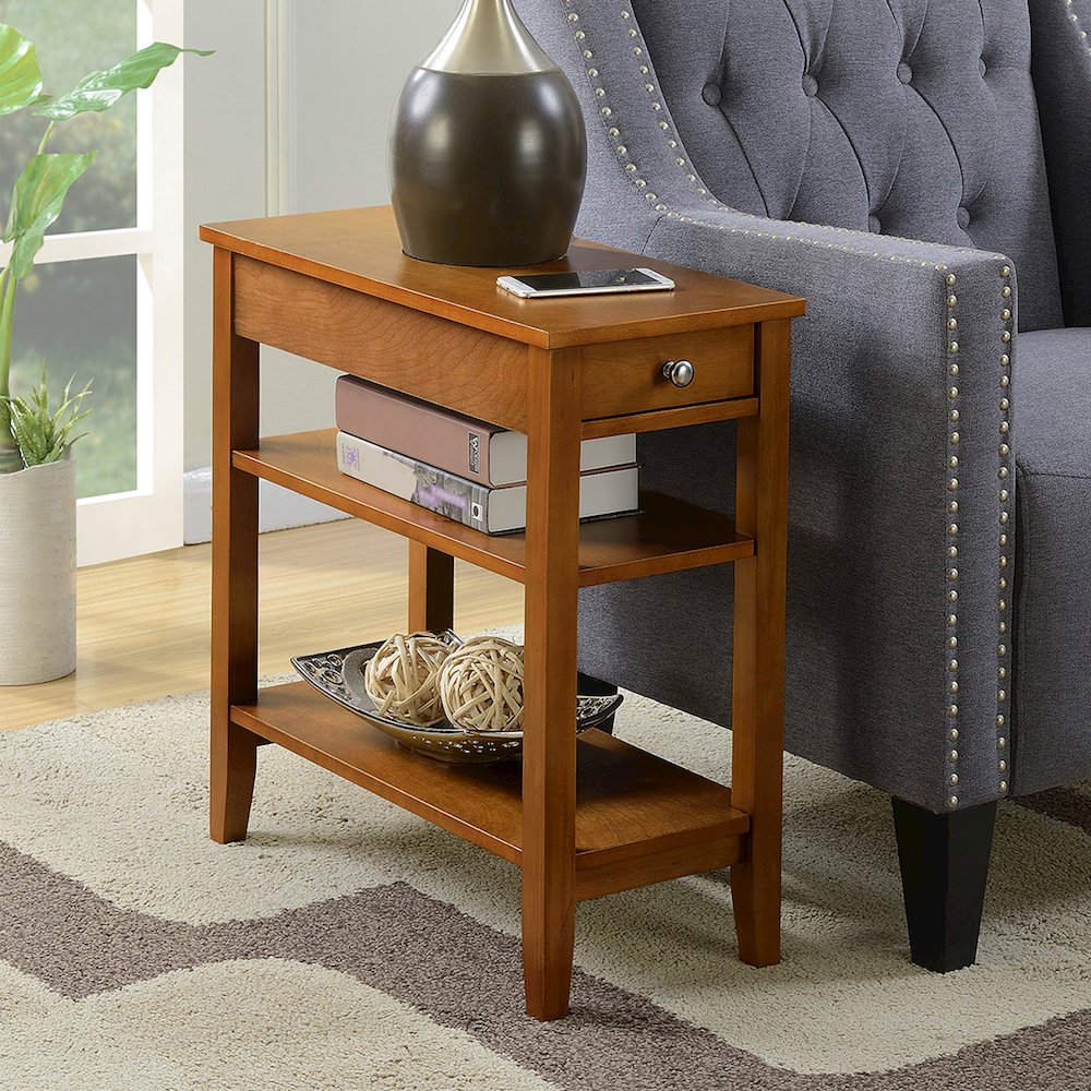 American Heritage 1 Drawer Chairside End Table with Shelves