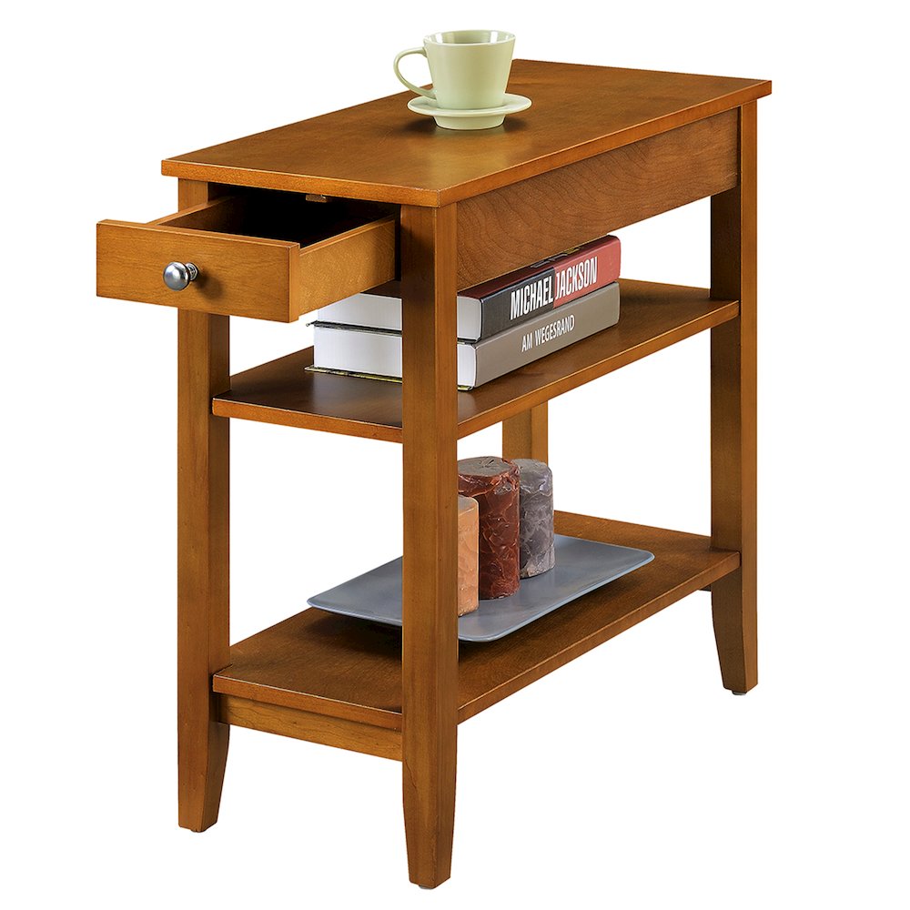 American Heritage 1 Drawer Chairside End Table with Shelves