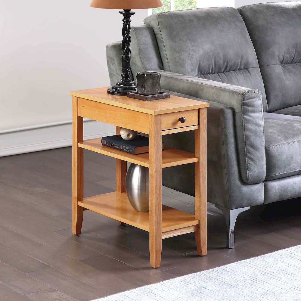 American Heritage 1 Drawer Chairside End Table with Shelves
