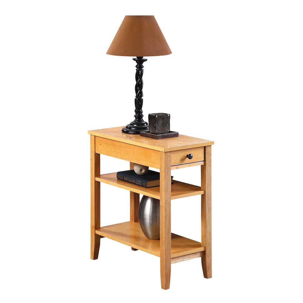 American Heritage 1 Drawer Chairside End Table with Shelves