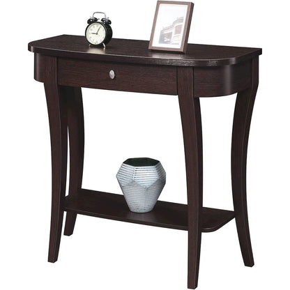 Entry Console Table, Espresso, Drawer, Shelf, Sophisticated