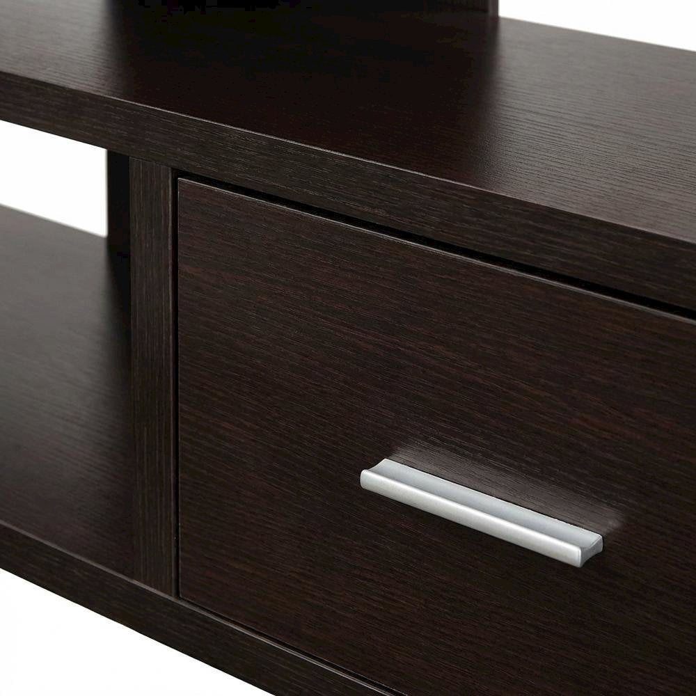 Contemporary Brown TV Stand with 1 Drawer and Shelves for Up to 65-Inch TVs