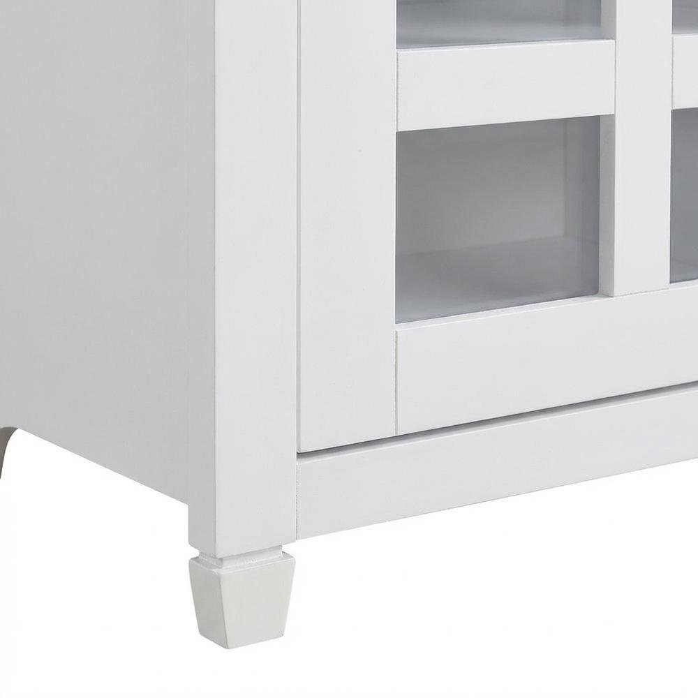 White 1-Drawer TV Stand with Storage Cabinets and Shelves for 65-Inch TVs