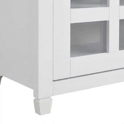 White 1-Drawer TV Stand with Storage Cabinets and Shelves for 65-Inch TVs
