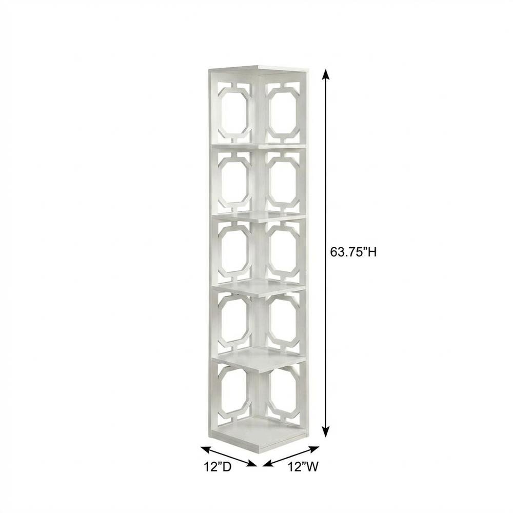 5-Tier Corner Bookcase with Durable Non-Lead Paint Finish
