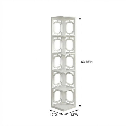5-Tier Corner Bookcase with Durable Non-Lead Paint Finish