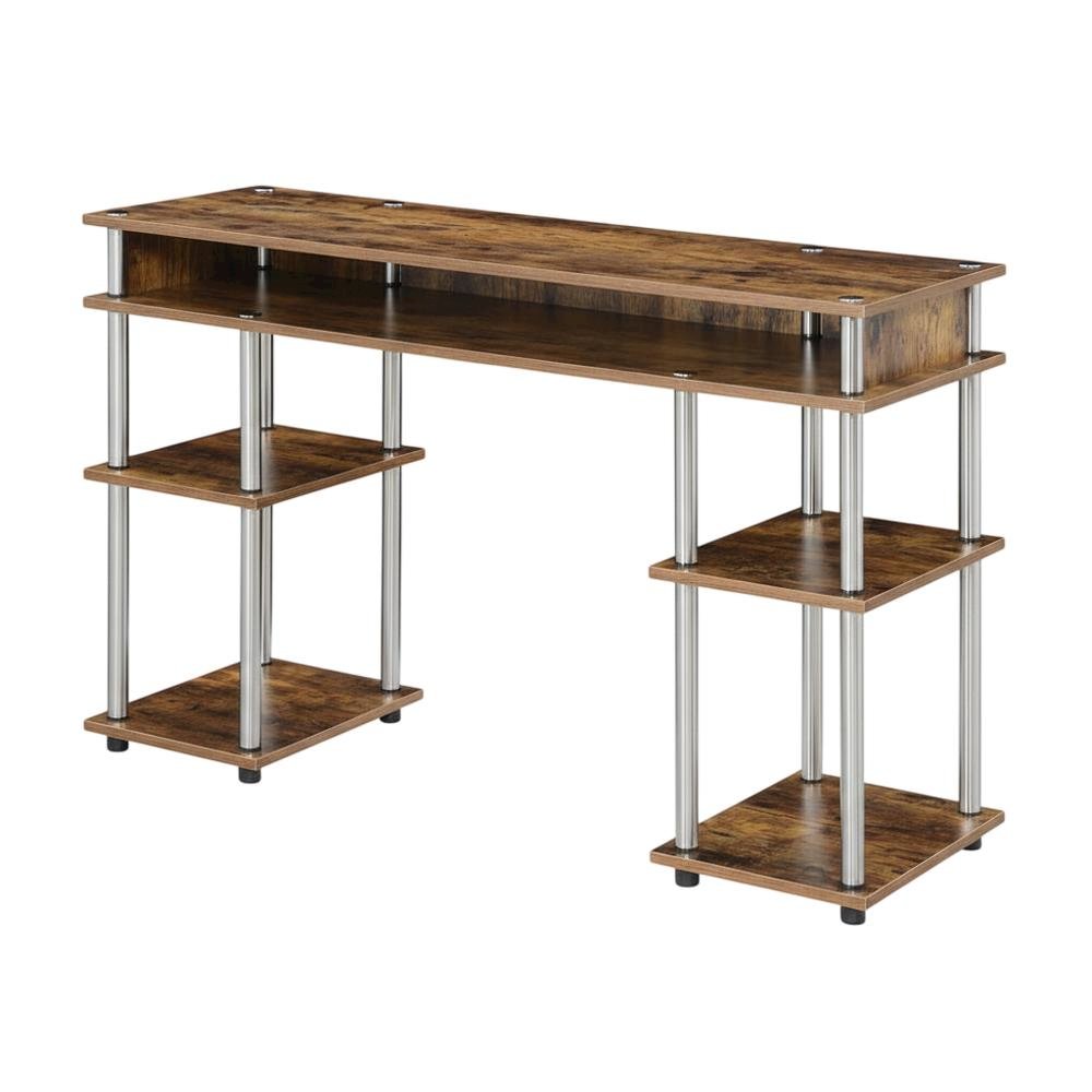 Durable Student Desk With Shelves And Melamine Veneer Finish