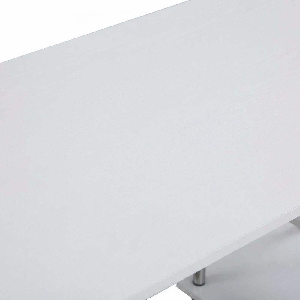 White Student Desk With Shelves, 60-Inch Deluxe Workspace With Melamine Surface