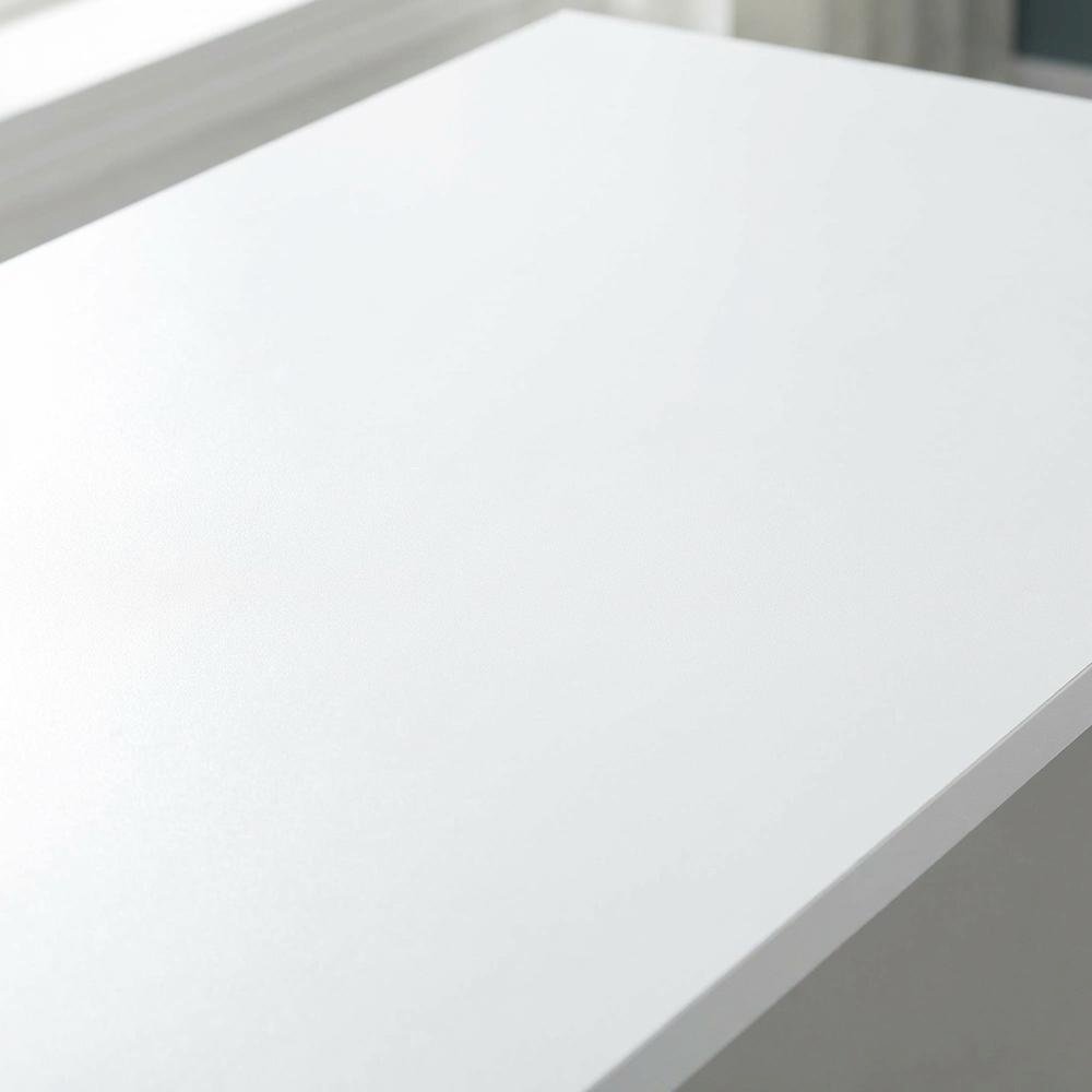 White Student Desk With Storage Cabinets And Melamine Veneer Finish