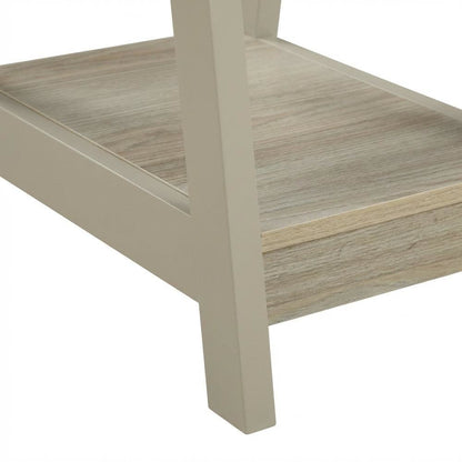 Rustic Trestle Desk With Shelves And Melamine Finish For Office Spaces