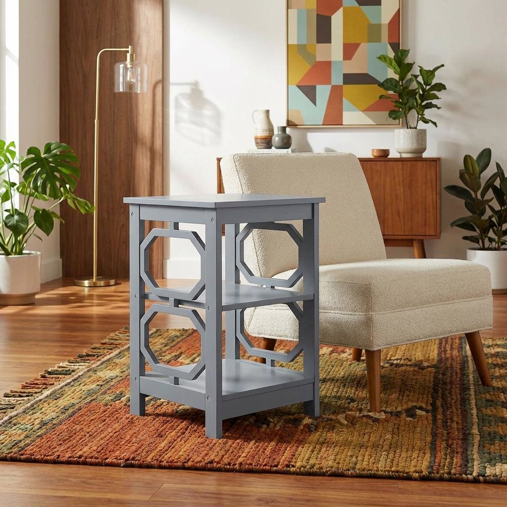 Black End Table with Modern Design and Solid Construction