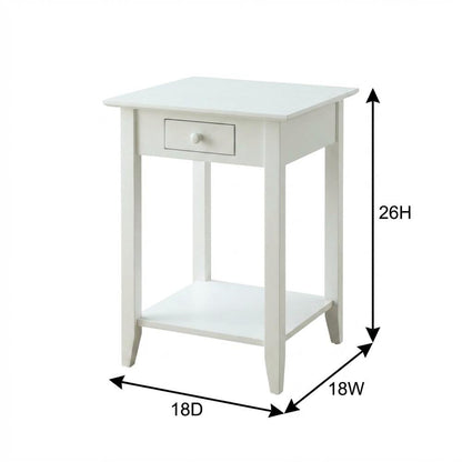 Wooden End Table with Drawer and Shelf for Living Room Use