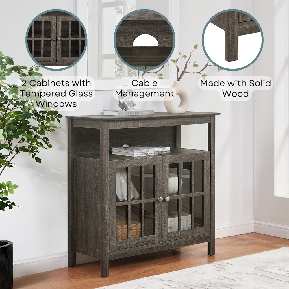 Big Sur Highboy TV Stand with Storage Cabinets for TVs up to 40 Inches