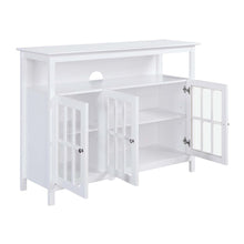 White TV Stand with Storage Cabinets and Shelf for TVs up to 55 Inches