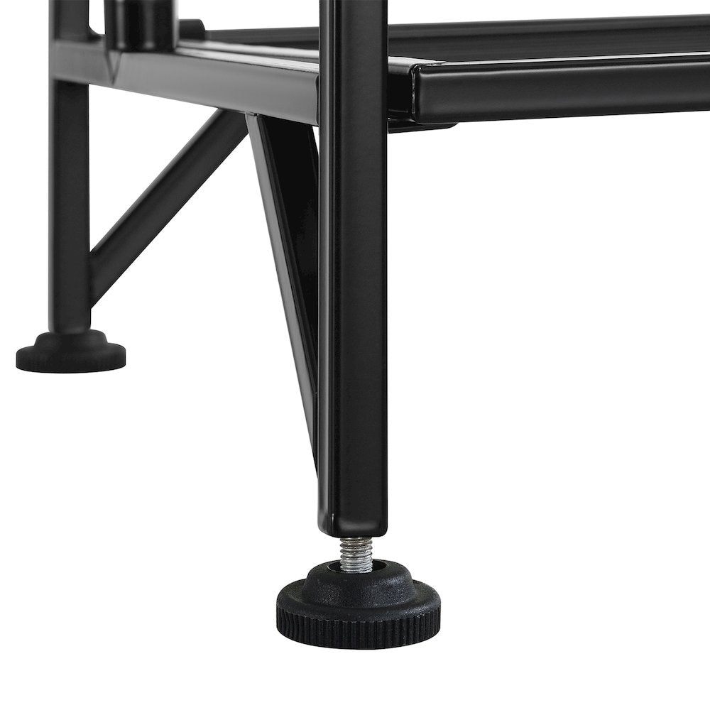 Xtra Storage 2 Tier Tall Folding Metal Shelves with Set of 2 Extension Shelves
