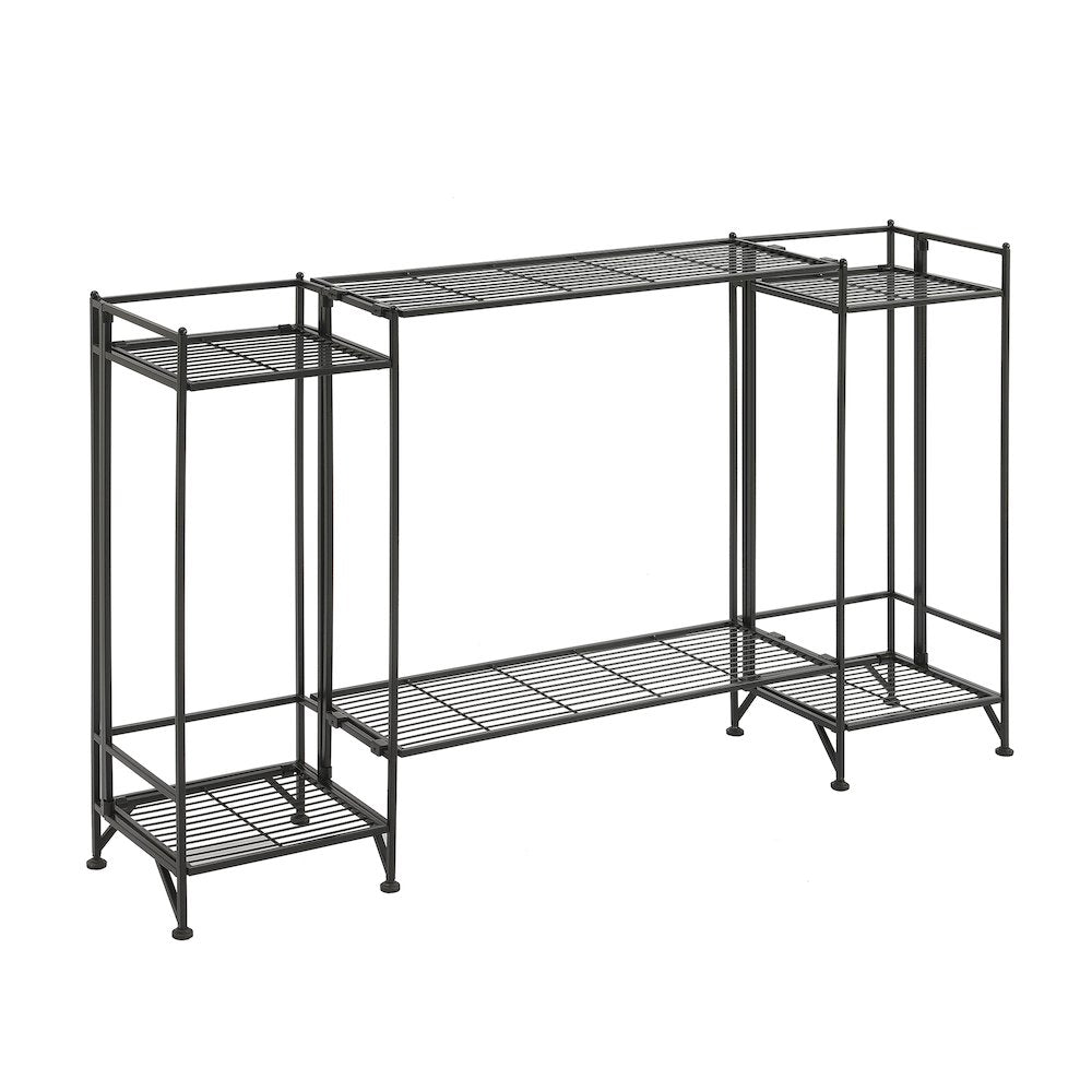 Xtra Storage 2 Tier Tall Folding Metal Shelves with Set of 2