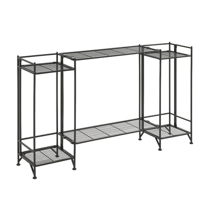 Xtra Storage 2 Tier Tall Folding Metal Shelves with Set of 2