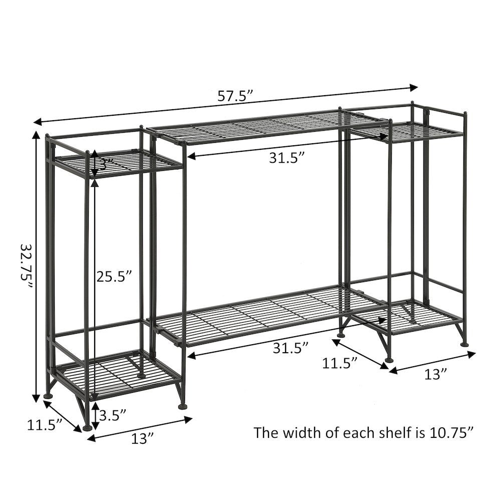 Xtra Storage 2 Tier Tall Folding Metal Shelves with Set of 2