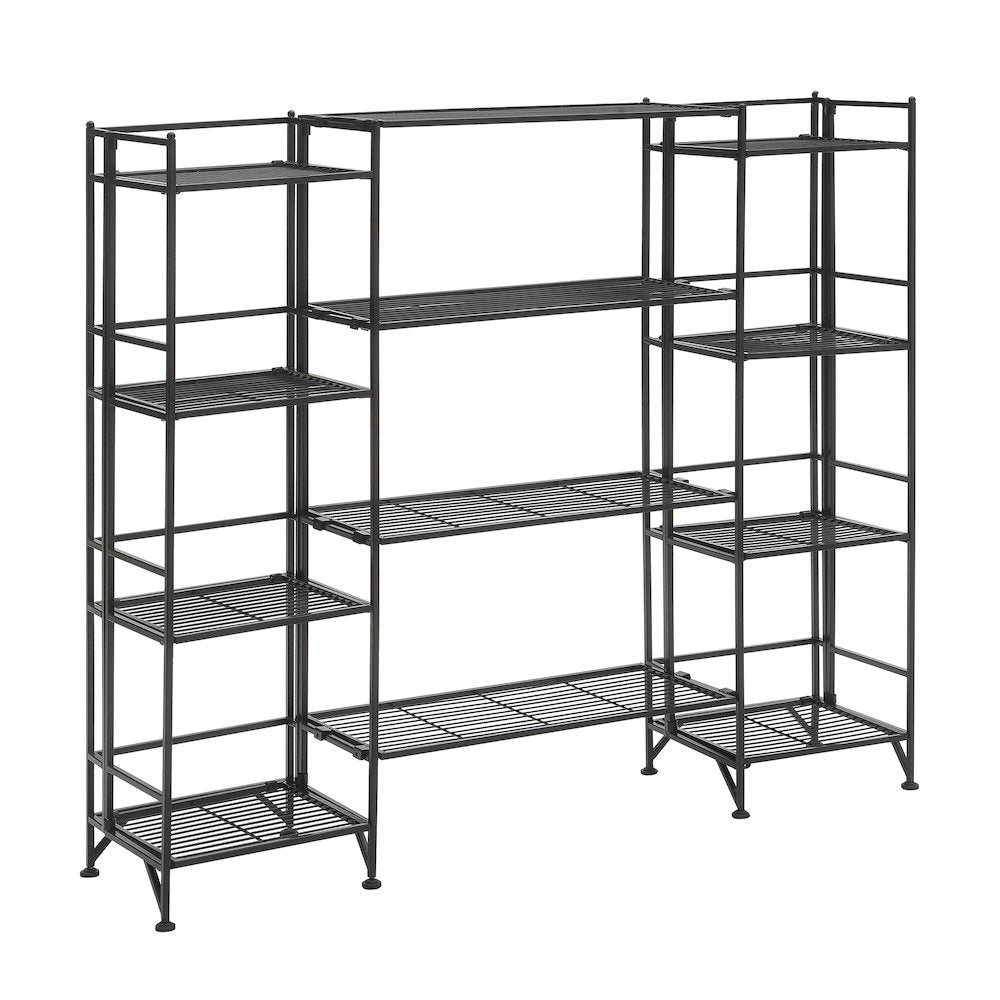 Xtra Storage 4 Tier Folding Metal Shelves with Set of 4 Extension Shelves
