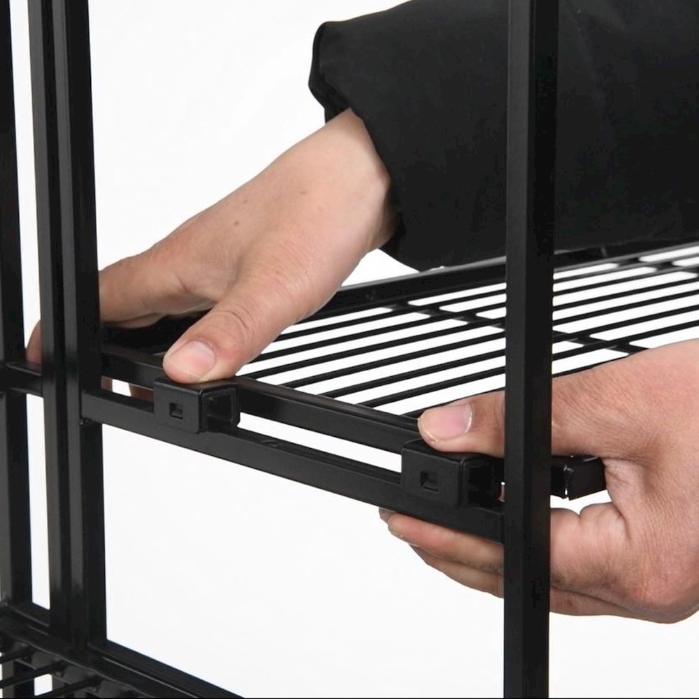 Xtra Storage 4 Tier Folding Metal Shelves with Set of 4 Extension Shelves