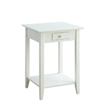 Wooden End Table with Drawer and Shelf for Living Room Use