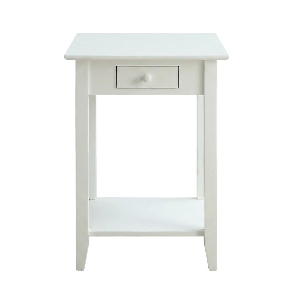 Wooden End Table with Drawer and Shelf for Living Room Use