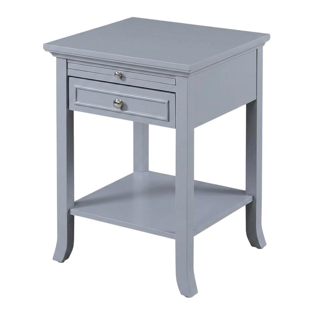 Wooden End Table with Drawer and Slide for Living Room or Bedroom
