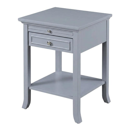 Wooden End Table with Drawer and Slide for Living Room or Bedroom