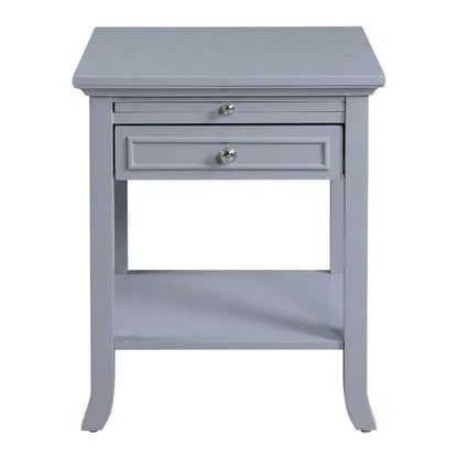 Wooden End Table with Drawer and Slide for Living Room or Bedroom