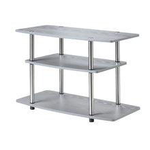 Gray No Tools 3-Tier TV Stand for TVs up to 37 inches, Transitional style