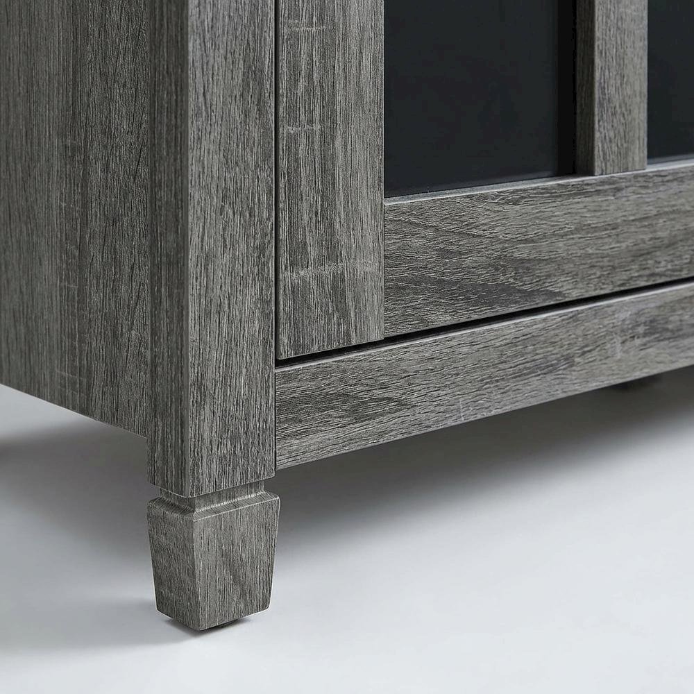 Contemporary Gray TV Stand with 1 Drawer, Storage Cabinets and Shelves