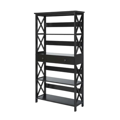 Wooden 5-Tier Bookcase with Drawer for versatile storage and organization