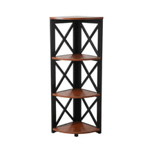 Corner Bookcase in Neutral Finish with Stable Support and Durable Construction