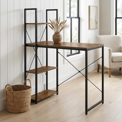 Multi-Color Office Workstation Desk With Shelves And Ample Workspace