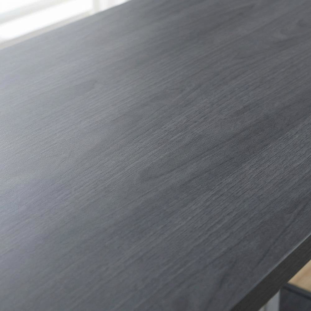 Wooden Trestle Desk With Shelves And Melamine Overlay For Office Space