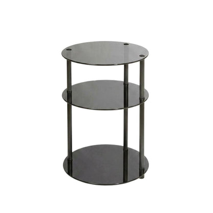 Glass 3-Tier Round Accent Table with Modern Design