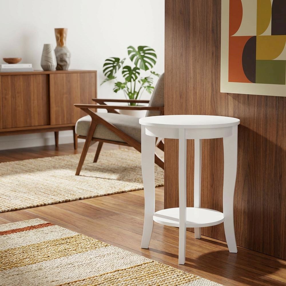 Round End Table with Smooth Surface and Compact Design