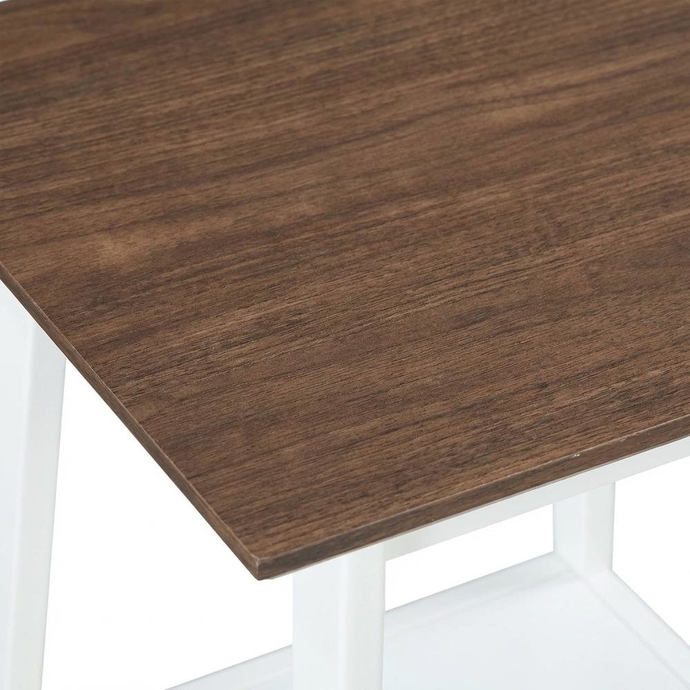 Black End Table with Wooden Top for Living Room and Bedroom Use