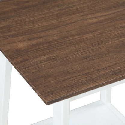 Black End Table with Wooden Top for Living Room and Bedroom Use