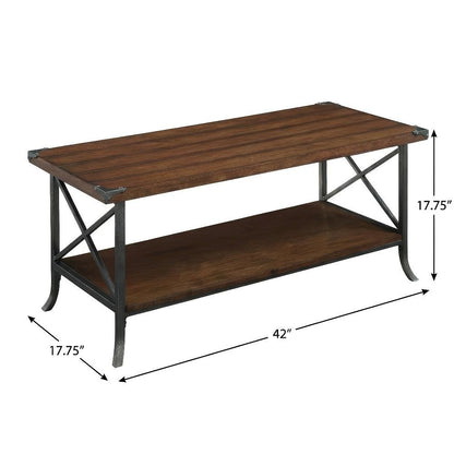 Coffee Table Dark Walnut with Slate Gray Frame 15mm MDF Durable Design