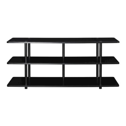 Contemporary black TV stand, TVs up to 46 inches, particle board construction