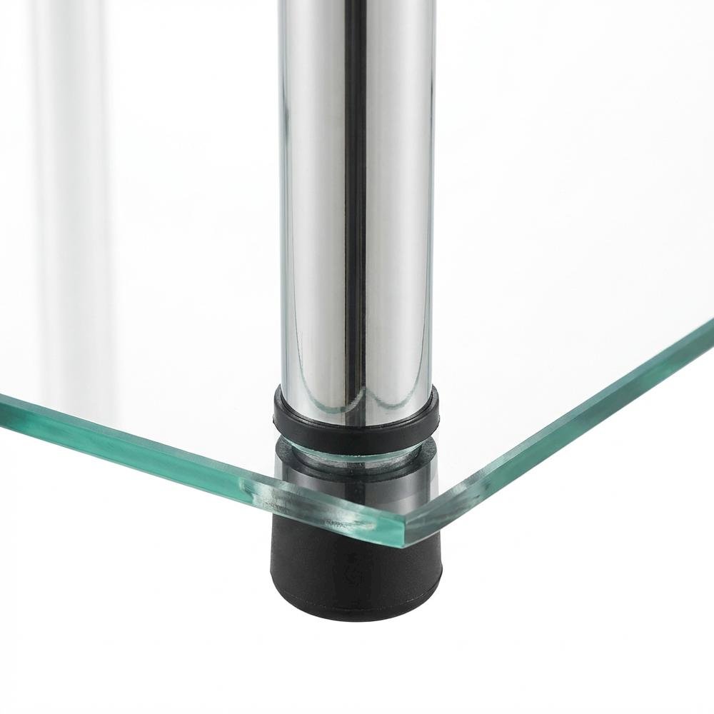 Corner Tower Shelf, Gray Glass, 5 Tier, Easy Assembly