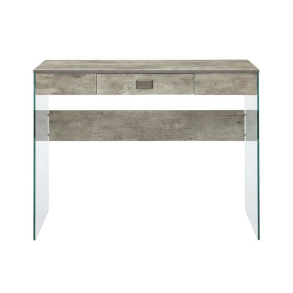 Glass Top Office Desk With 1 Drawer And Melamine Finish