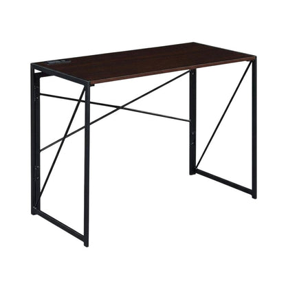 Foldable Office Desk With Built-In Outlets And Usb Ports