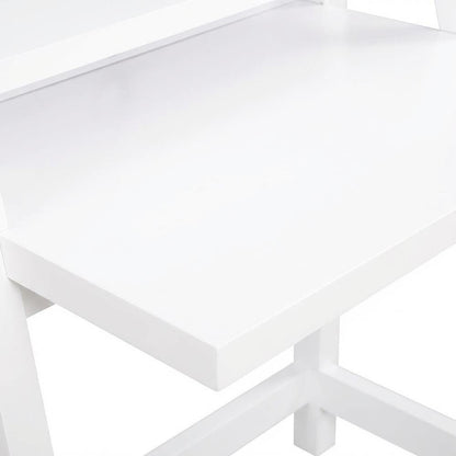 White 2 Tier Desk With Contemporary Design And Durable Particle Board