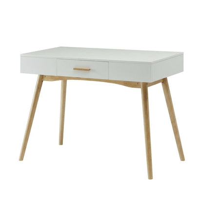Rubberwood Desk With Bamboo Handle And Piano Finish For Modern Office Spaces