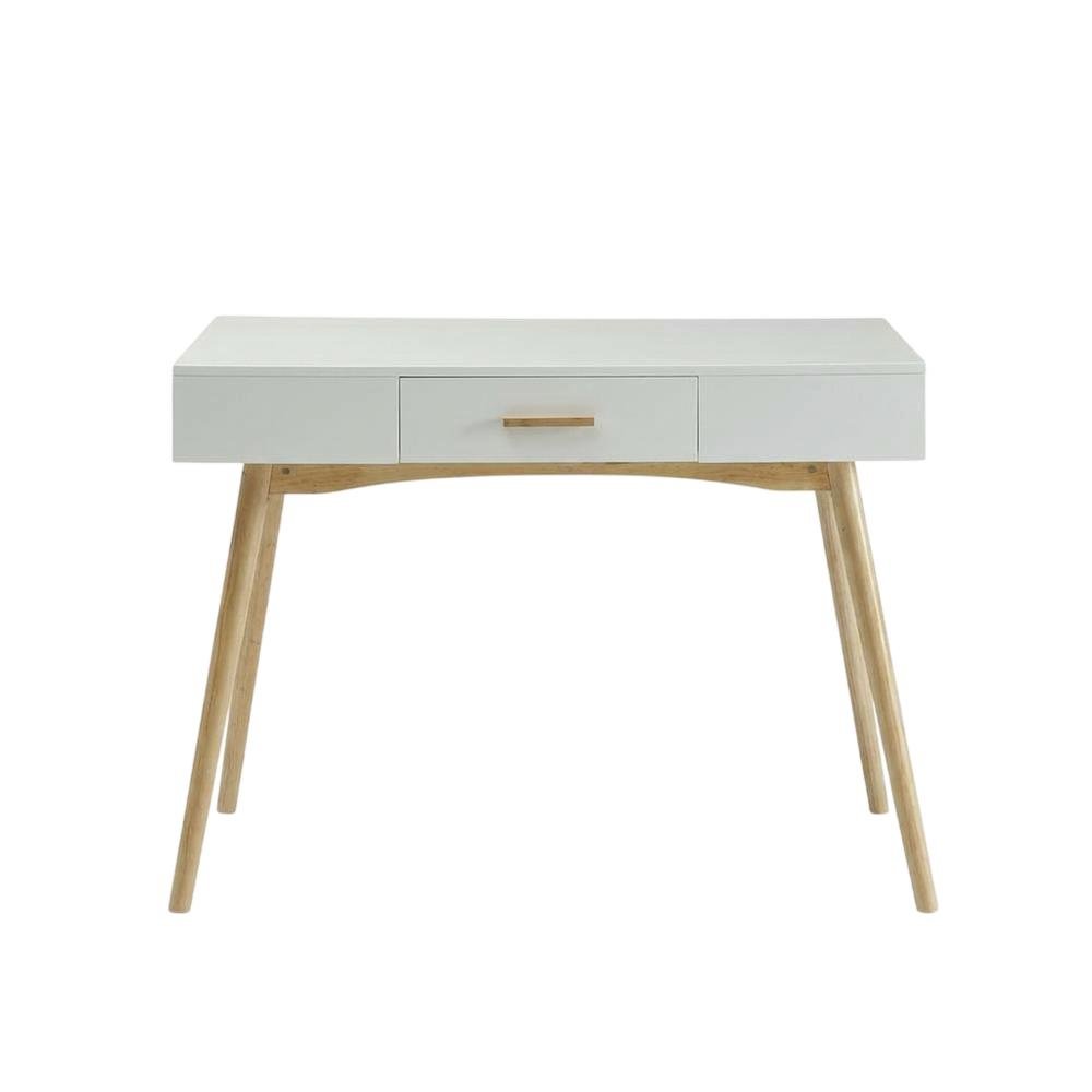 Rubberwood Desk With Bamboo Handle And Piano Finish For Modern Office Spaces
