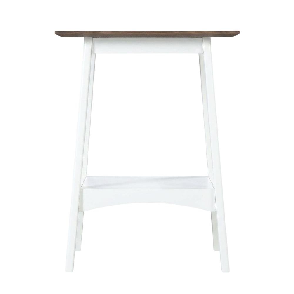Black End Table with Wooden Top for Living Room and Bedroom Use