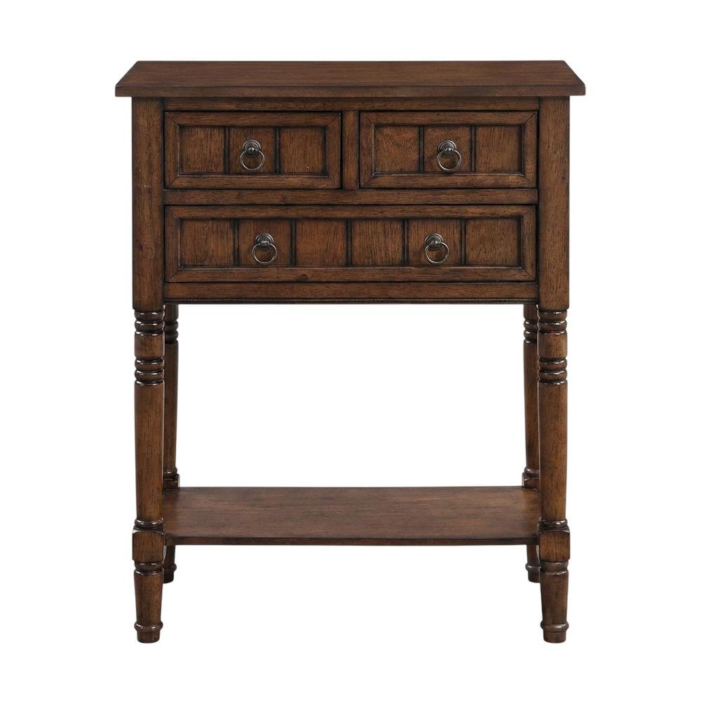 Brown Hall Table, MDF Dark Oak Finish, Slim Entryway Console