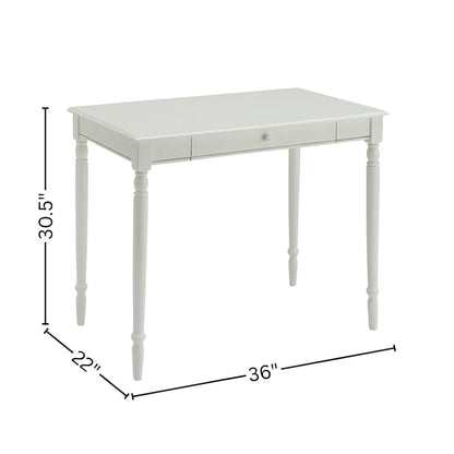 Farmhouse Home Office Desk, White, 36 Inch, Keyboard Tray